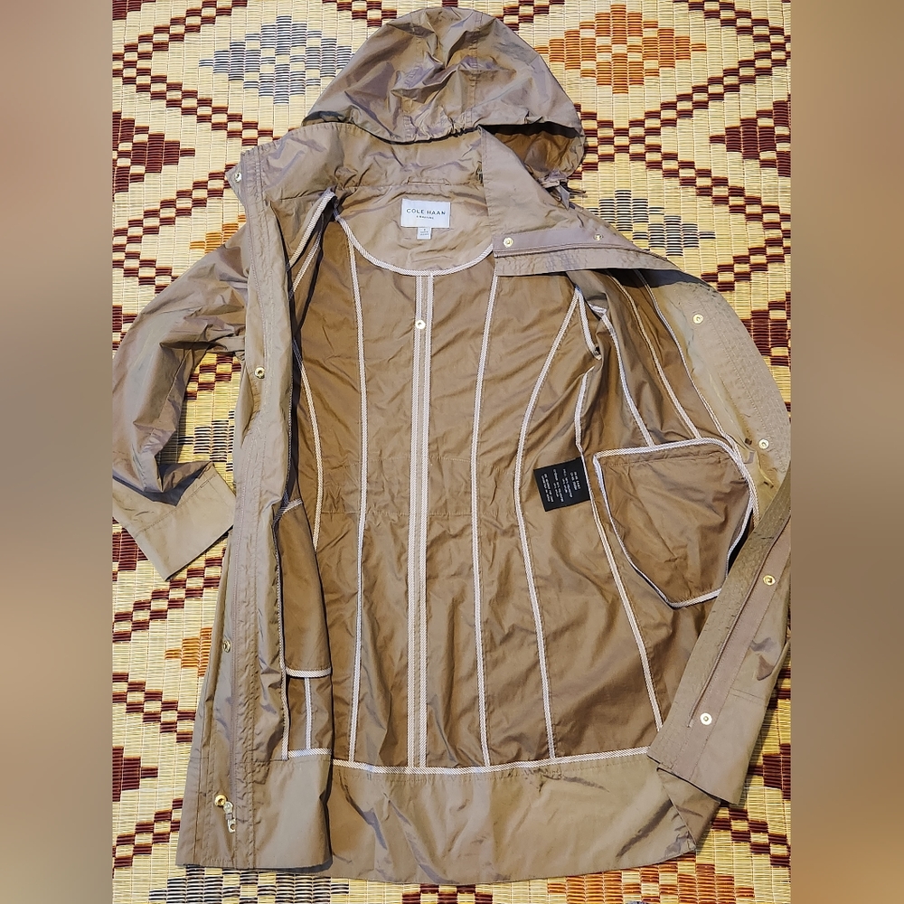 Cole Haan Metallic Rain Jacket. Sz S. - Picture 4 of 8